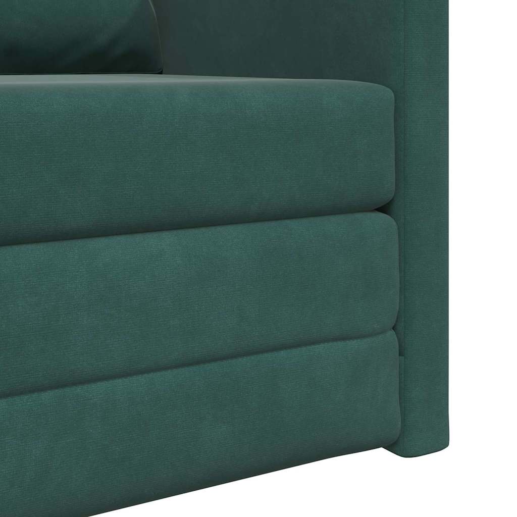 Floor Sofa Bed with Cushion Dark green 74 x 77 x 81 cm Velvet